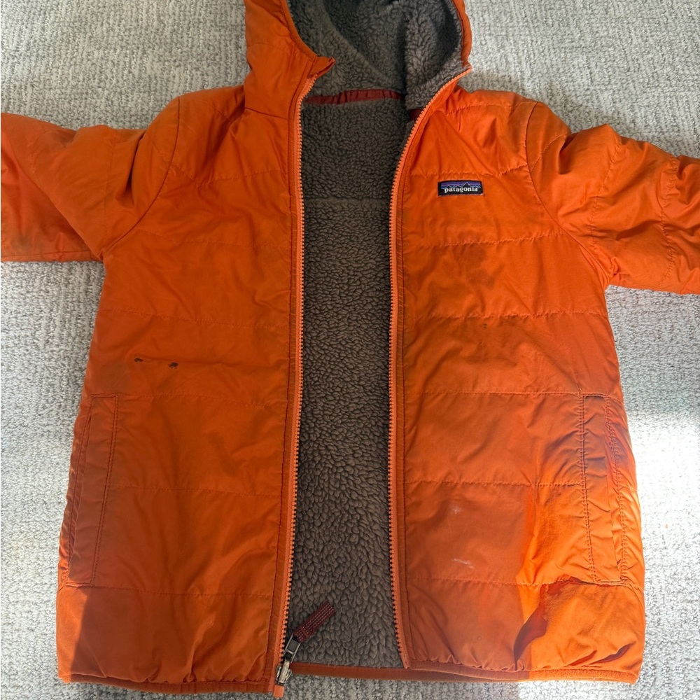 Patagonia Orange Hooded Jacket- reversible
